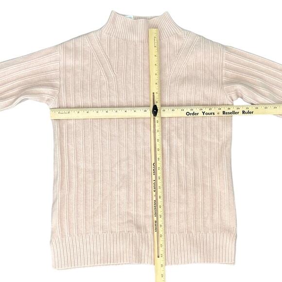 Lululemon Feather Pink Twin Rib Wool Blend Wide Mock Neck Sweater size 4 Cozy - Picture 5 of 9